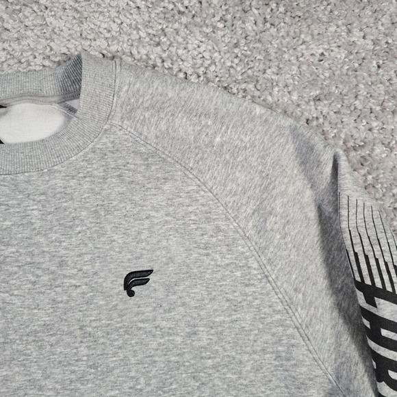 Fabletics Mens Sweater XL Gray Go To Crew Pullover Long Sleeve Spellout - Picture 3 of 10